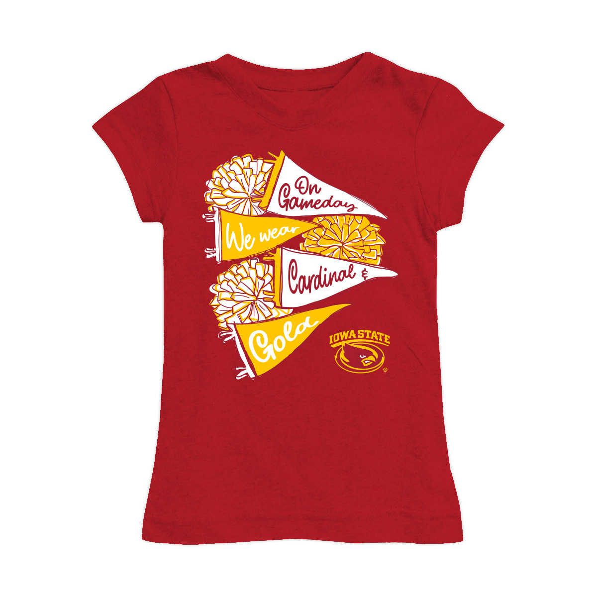 Girls Toddler Vive La Fete Cardinal Iowa State Cyclones Game Day Spirit Cheer Fitted T-Shirt Girls Toddler Vive La Fete Cardinal Iowa State Cyclones Game Day Spirit Cheer Fitted T-Shirt