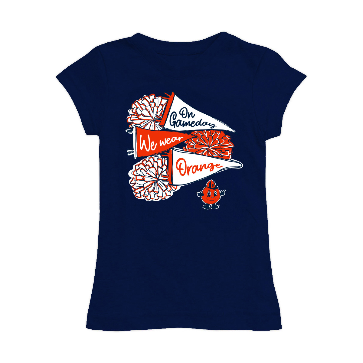 Girls Toddler Vive La Fete Navy Syracuse Orange Game Day Spirit Cheer Fitted T-Shirt Girls Toddler Vive La Fete Navy Syracuse Orange Game Day Spirit Cheer Fitted T-Shirt