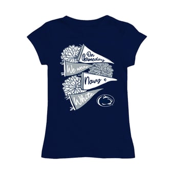 Girls Toddler Vive La Fete Navy Penn State Nittany Lions Game Day Spirit Cheer Fitted T-Shirt