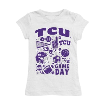Girls Toddler Vive La Fete White TCU Horned Frogs All-Star Game Day Sports Fitted T-Shirt