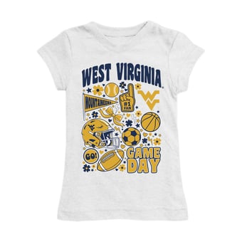 Girls Youth Vive La Fete White West Virginia Mountaineers All-Star Game Day Sports Fitted T-Shirt