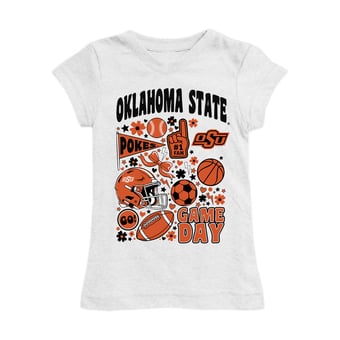 Girls Youth Vive La Fete White Oklahoma State Cowboys All-Star Game Day Sports Fitted T-Shirt