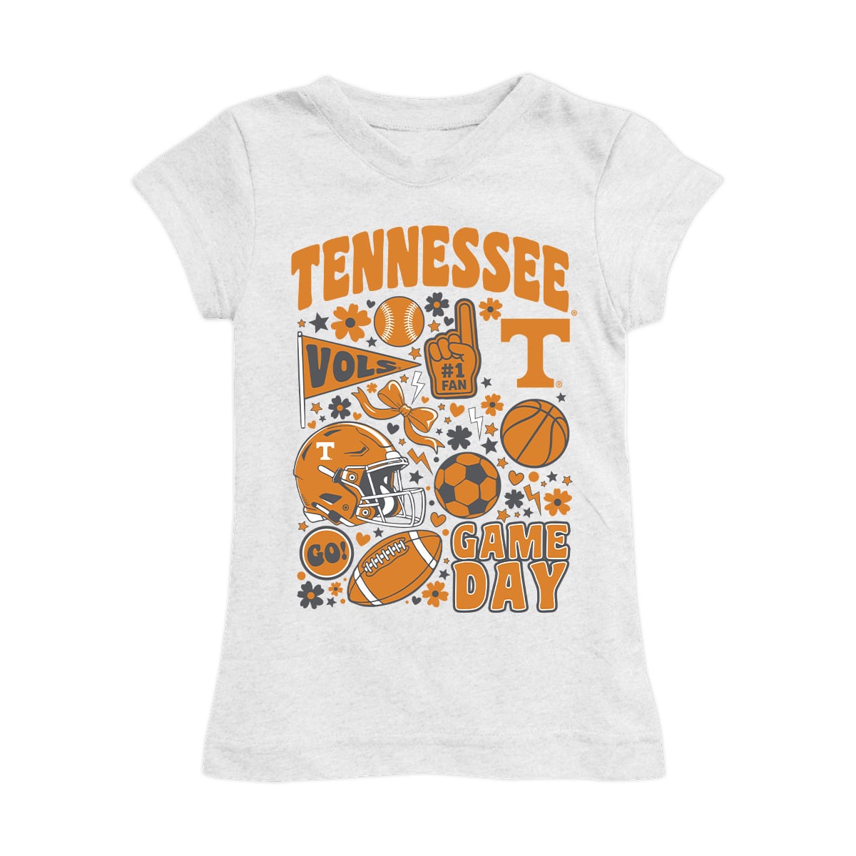 Girls Youth Vive La Fete White Tennessee Volunteers All-Star Game Day Sports Fitted T-Shirt