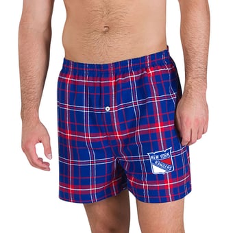 Men's Concepts Sport Blue New York Rangers Ultimate Flannel Boxers