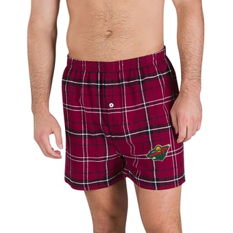 Men's Concepts Sport Maroon Minnesota Wild Ultimate Flannel Boxers