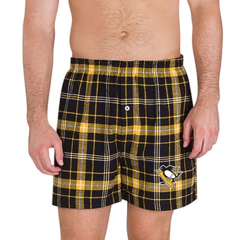 Men's Concepts Sport Black Pittsburgh Penguins Ultimate Flannel Boxers