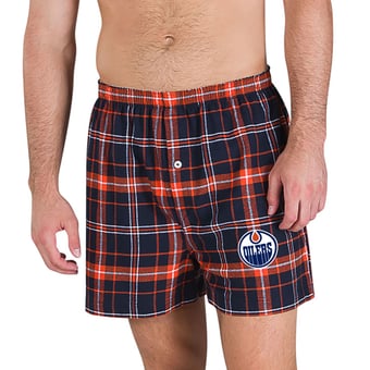 Men's Concepts Sport Navy Edmonton Oilers Ultimate Flannel Boxers