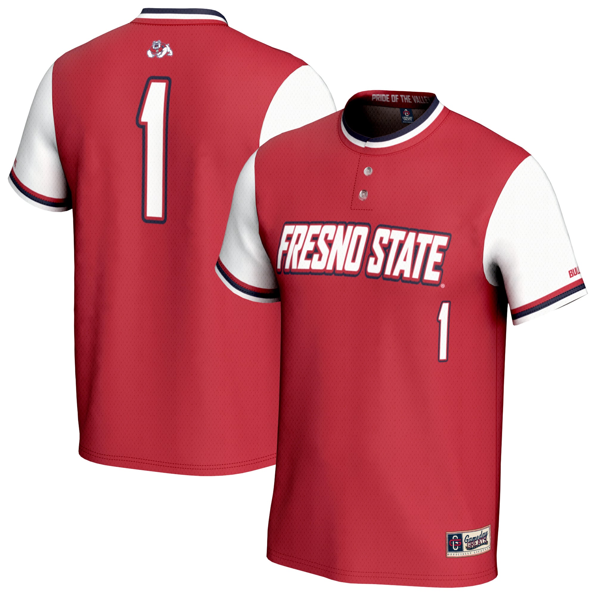 Unisex GameDay Greats Red Fresno State Bulldogs Lightweight Softball Fashion Jersey