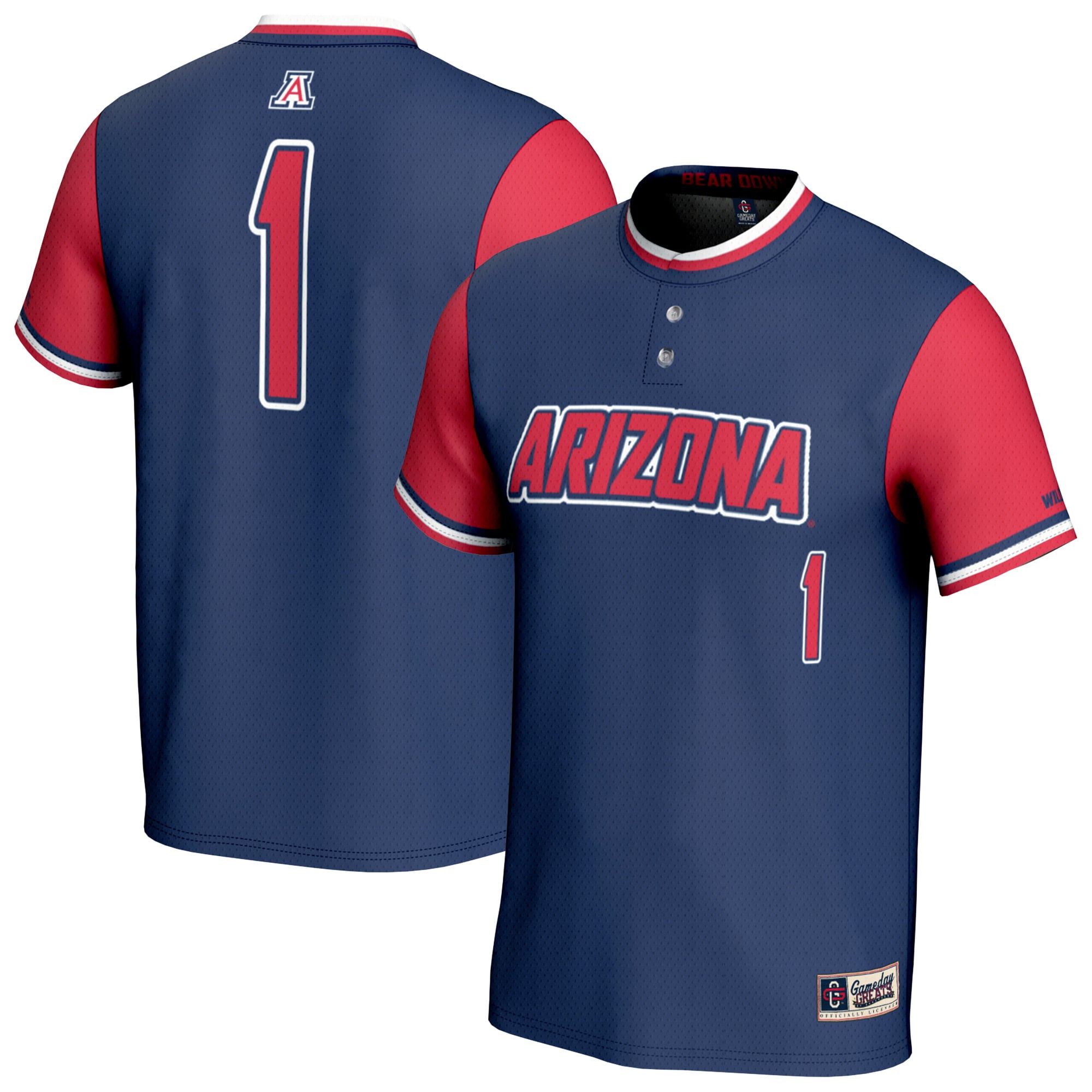 Youth GameDay Greats Navy Arizona Wildcats Lightweight Softball Fashion Jersey