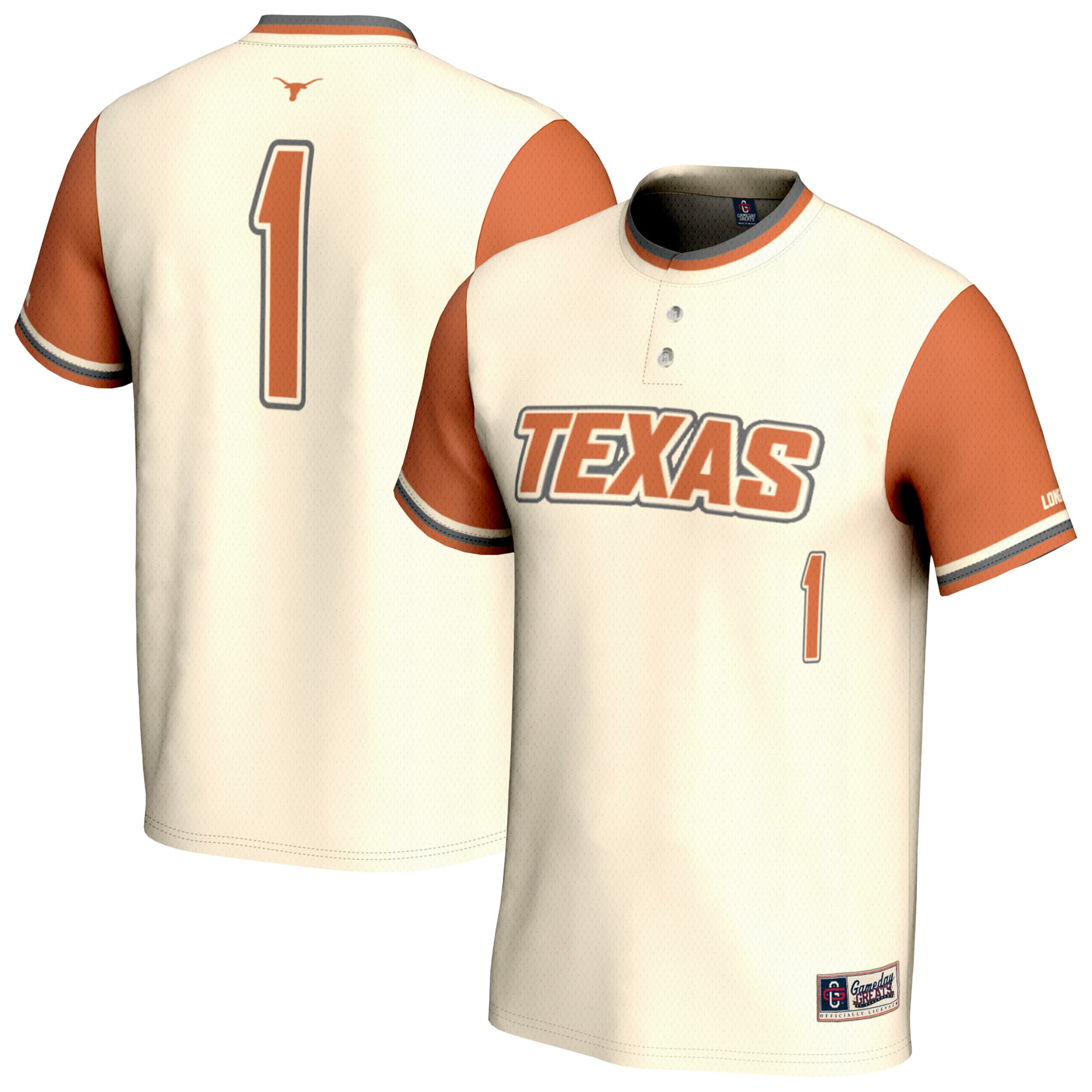 Youth GameDay Greats Cream Texas Longhorns Lightweight Softball Fashion Jersey