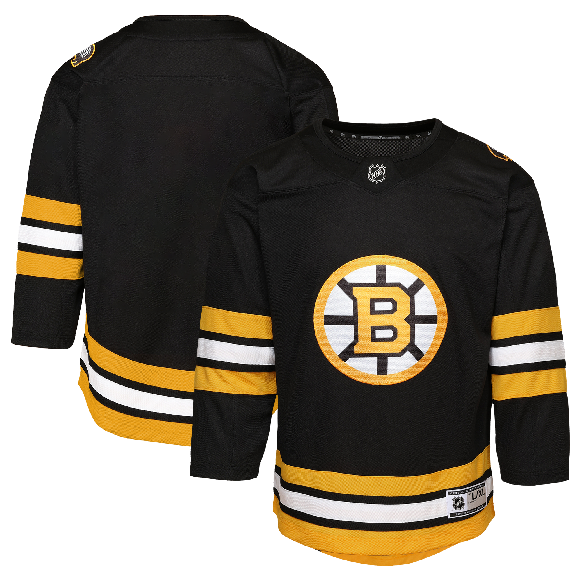 Youth Outerstuff Black Boston Bruins Home Replica Jersey