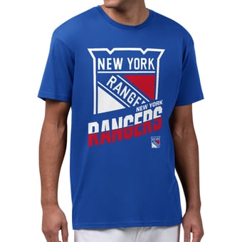 Men's Starter Blue New York Rangers Logo Zoom T-Shirt