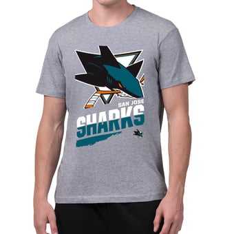 Men's Starter Gray San Jose Sharks Logo Zoom T-Shirt