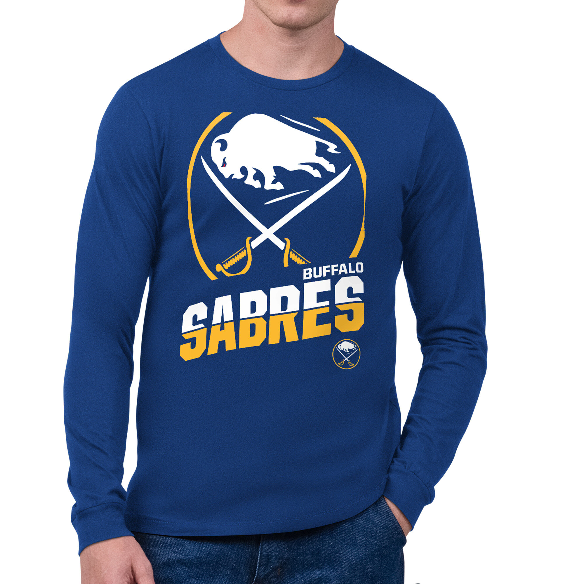 Men’s Starter Royal Buffalo Sabres Logo Zoom Long Sleeve T-Shirt Men’s Starter Royal Buffalo Sabres Logo Zoom Long Sleeve T-Shirt