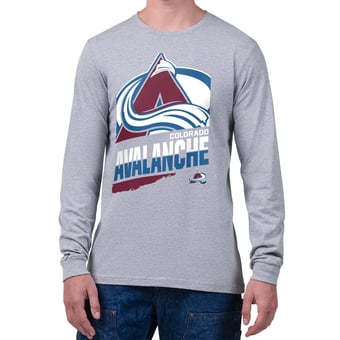 Men's Starter Gray Colorado Avalanche Logo Zoom Long Sleeve T-Shirt