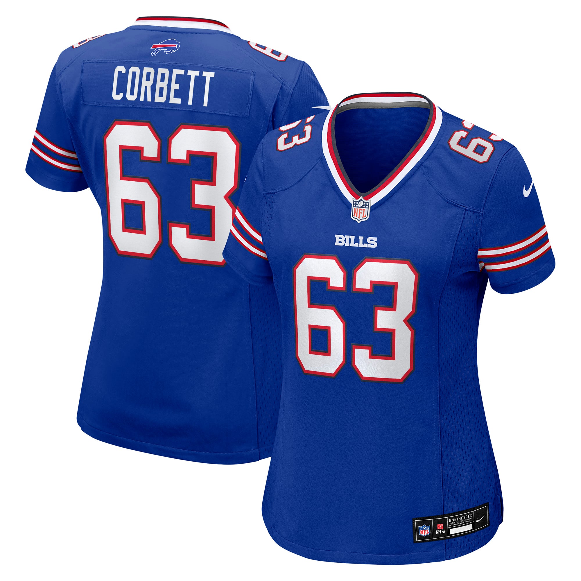 Women's Nike Austin Corbett  Royal Buffalo Bills Team Game Jersey