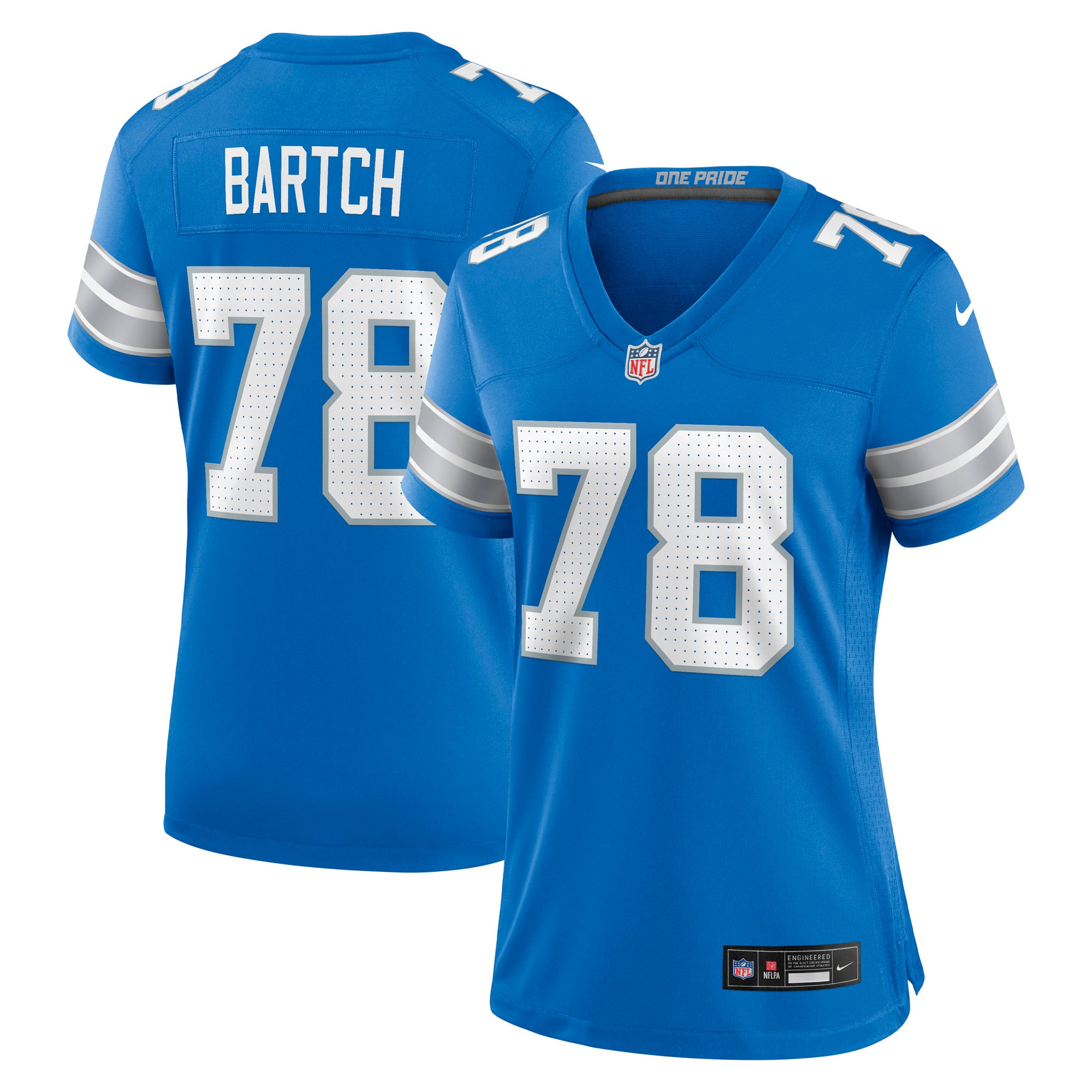 Women's Nike Ben Bartch  Blue Detroit Lions Team Game Jersey