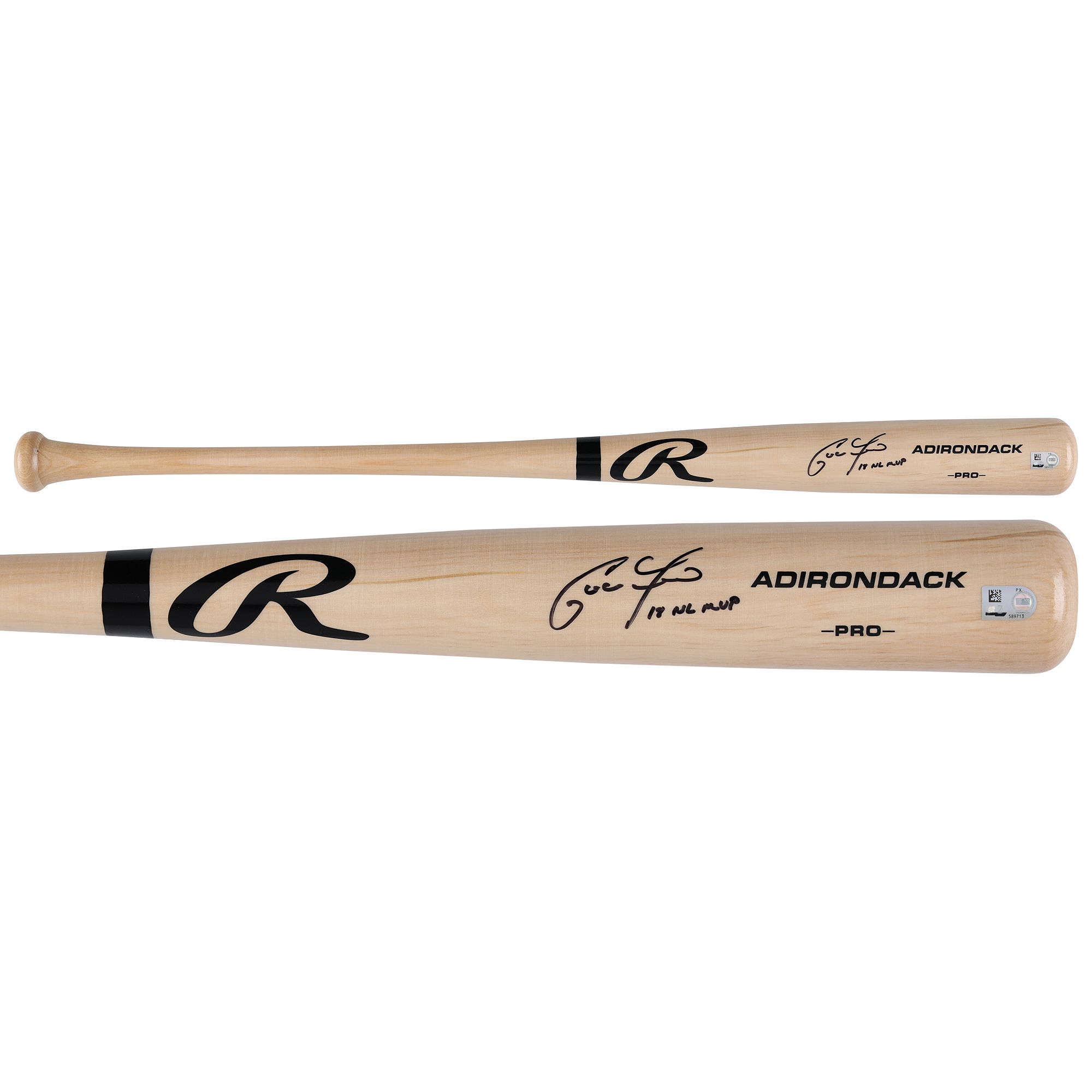Christian Yelich Milwaukee Brewers Autographed Blonde Rawlings Pro Bat with "18 NL MVP" Inscription