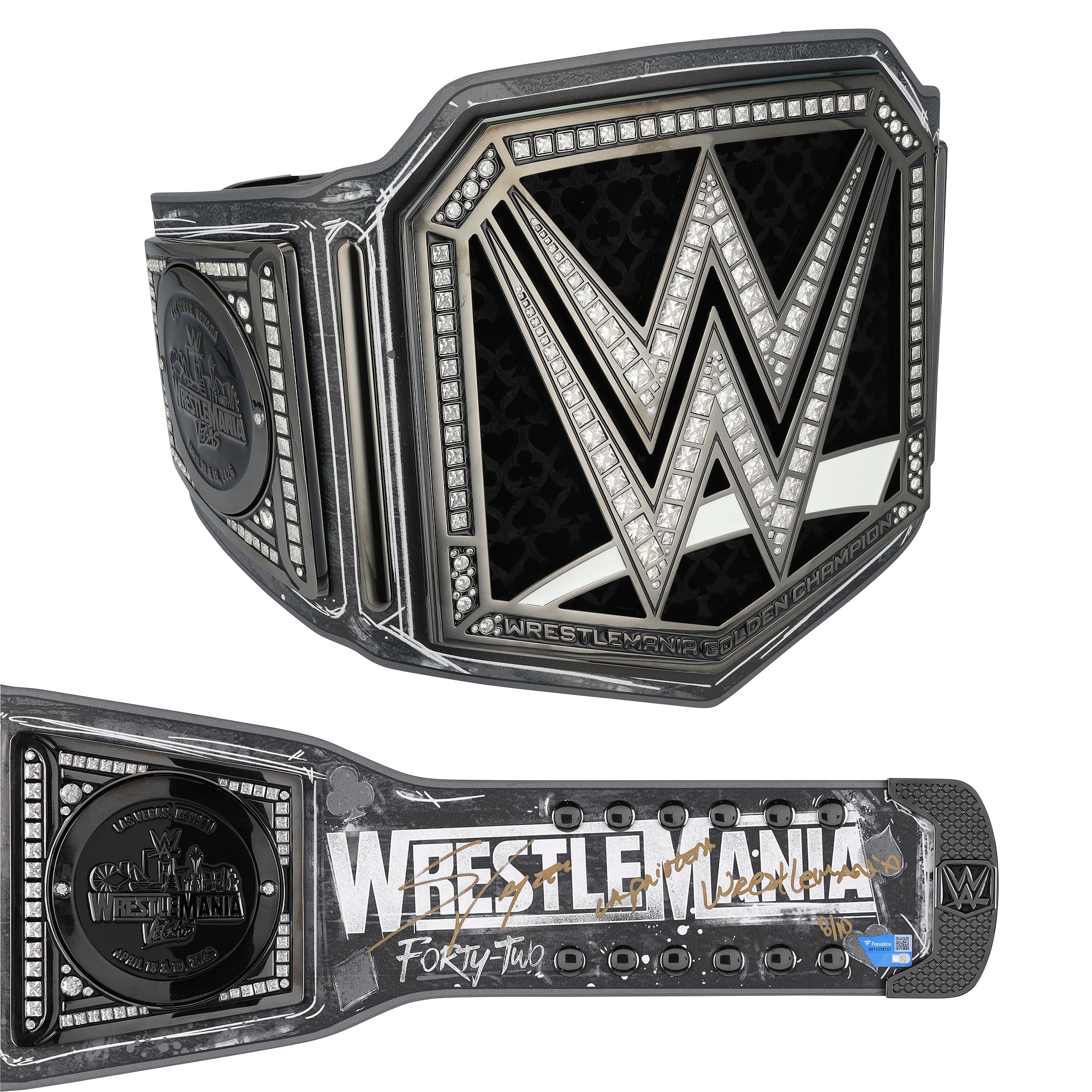 Stephanie Vaquer WWE Autographed WrestleMania 42 Golden Replica Title Belt with "La Primera WrestleMania" Inscription - Limited Edition of 10