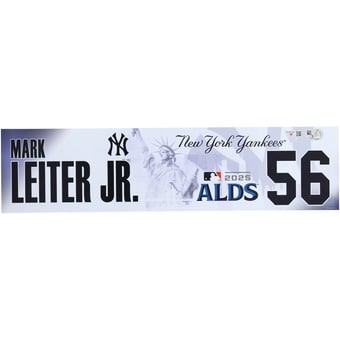 Mark Leiter Jr. New York Yankees Player-Issued #56 Nameplate from the 2025 MLB Postseason