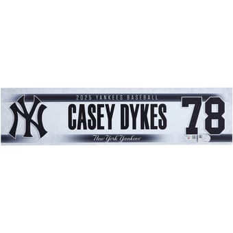 Casey Dykes New York Yankees Player-Issued #78 Nameplate from the 2025 MLB Postseason