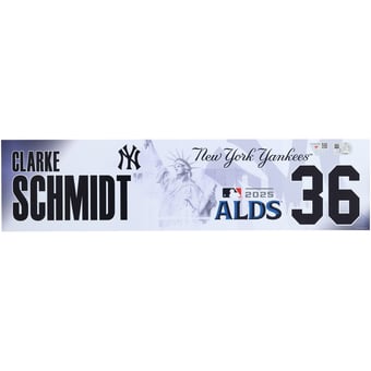 Clarke Schmidt New York Yankees Player-Issued #36 Nameplate from the 2025 MLB Postseason
