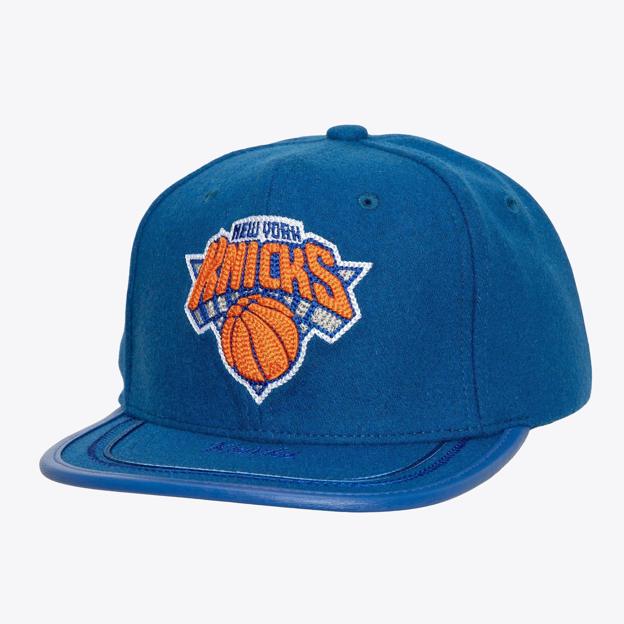 Men's Mitchell & Ness  Blue New York Knicks Upscale Snapback Hat