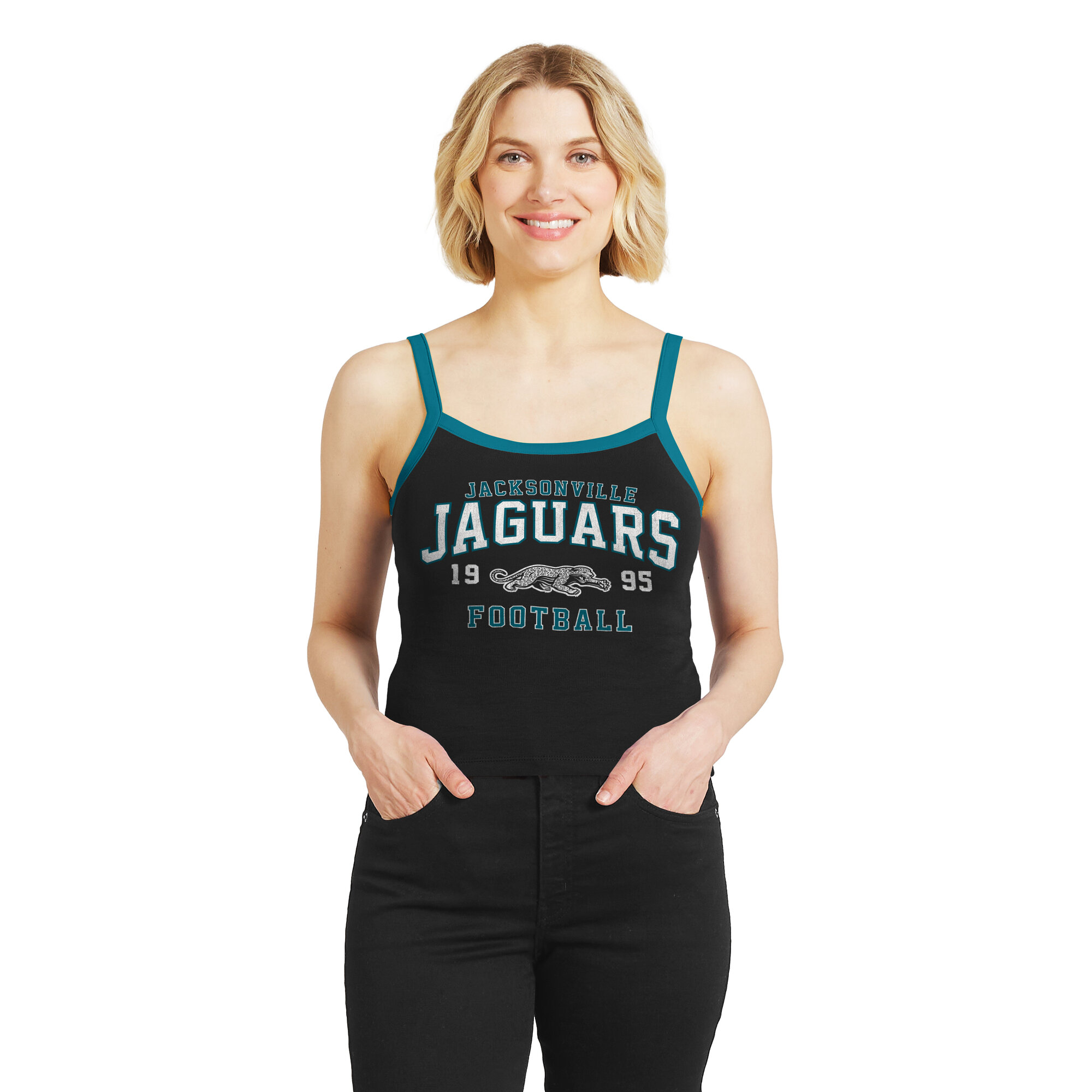 Women's WEAR by Erin Andrews  Black Jacksonville Jaguars Colorblock Tank Top