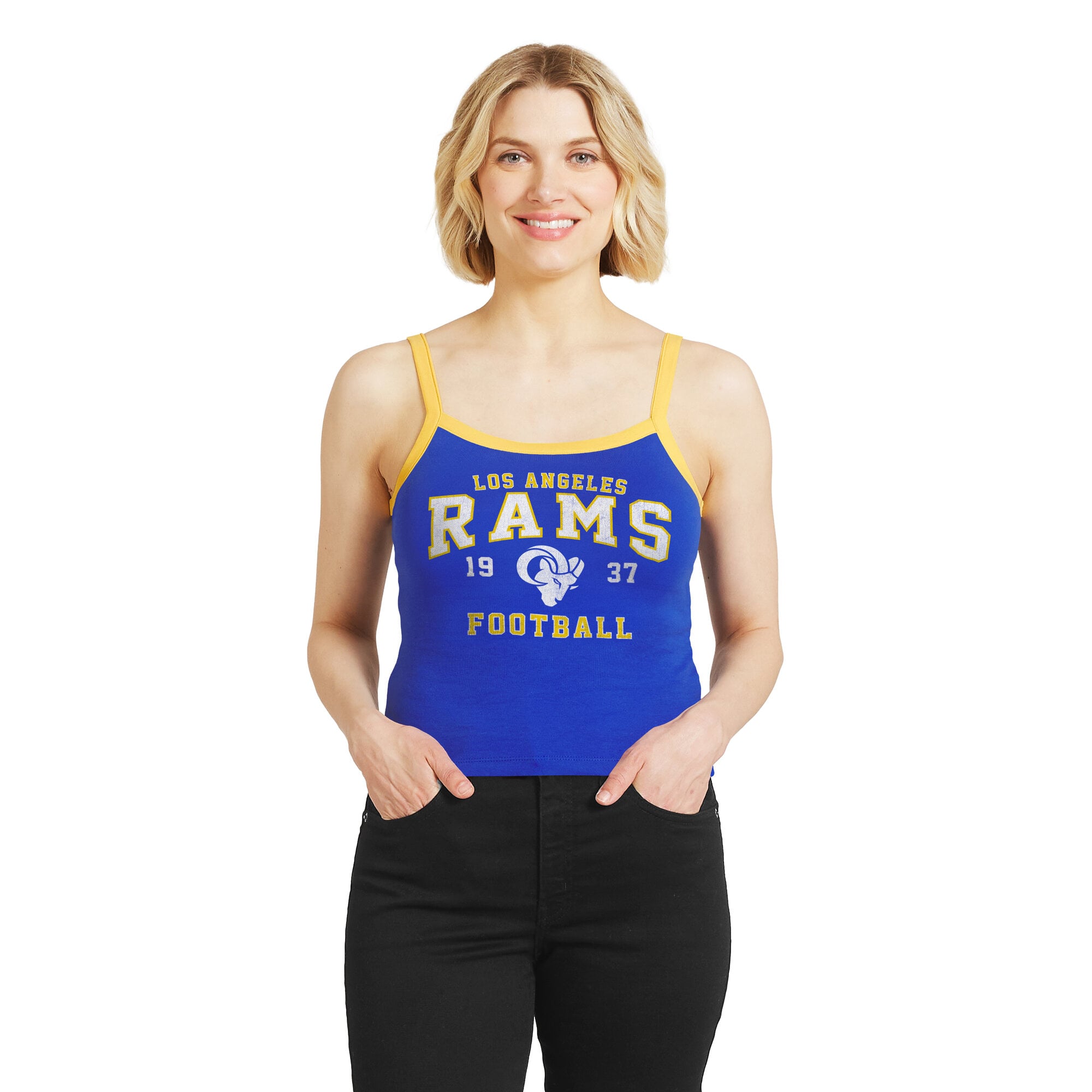 Women's WEAR by Erin Andrews  Royal Los Angeles Rams Colorblock Tank Top