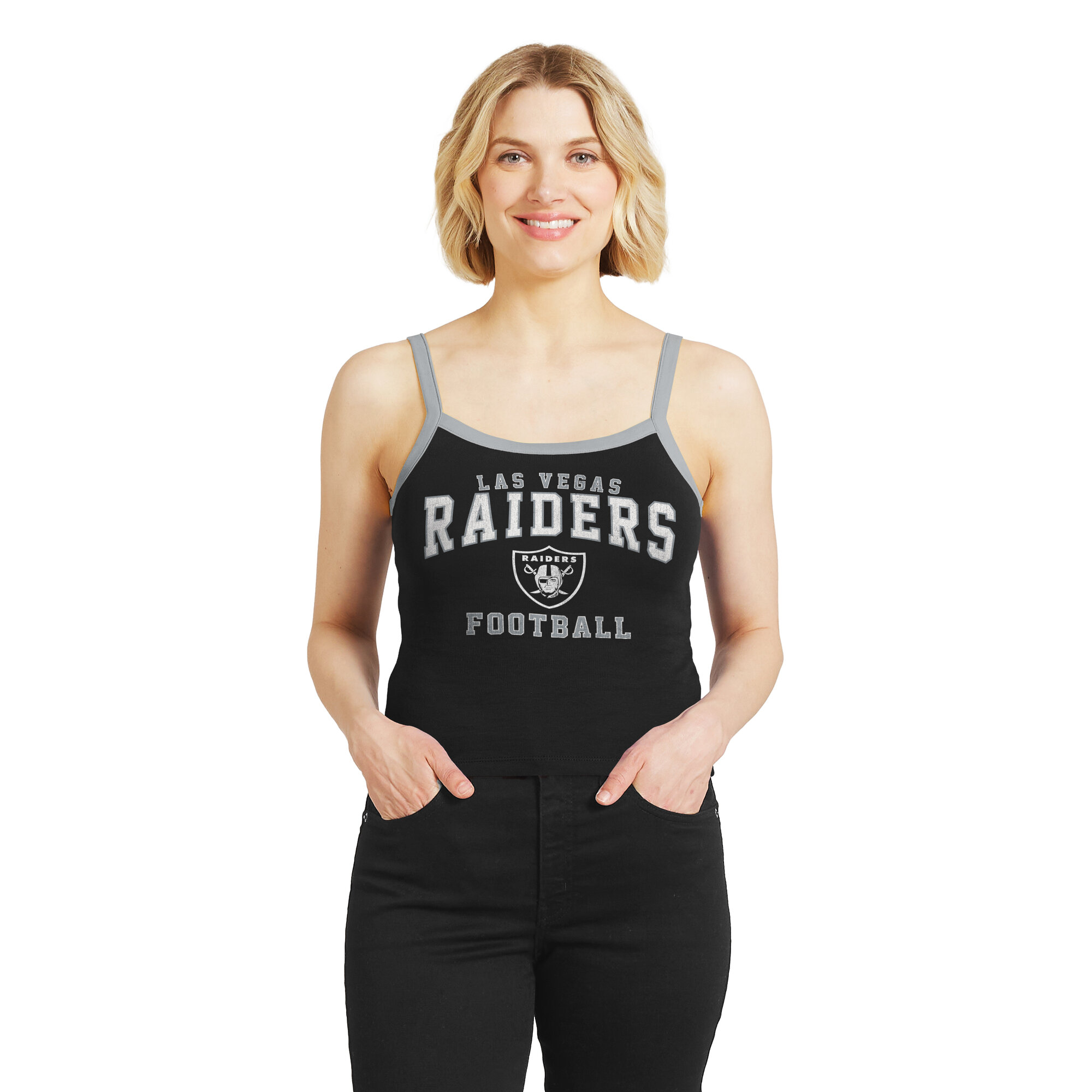 Women's WEAR by Erin Andrews  Black Las Vegas Raiders Colorblock Tank Top