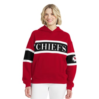 Women's WEAR by Erin Andrews  Red Kansas City Chiefs Stripe Hoodie