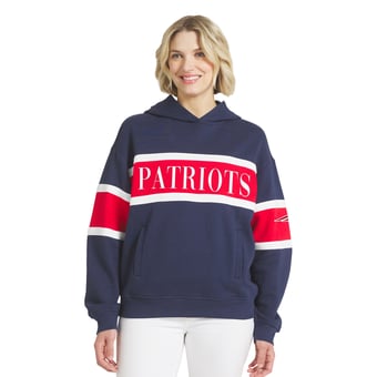 Women's WEAR by Erin Andrews  Navy New England Patriots Stripe Hoodie