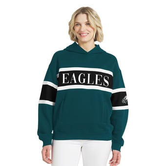 Women's WEAR by Erin Andrews  Midnight Green Philadelphia Eagles Stripe Hoodie