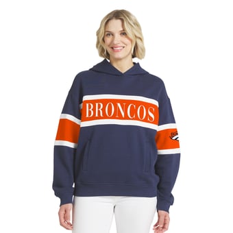 Women's WEAR by Erin Andrews  Navy Denver Broncos Stripe Hoodie