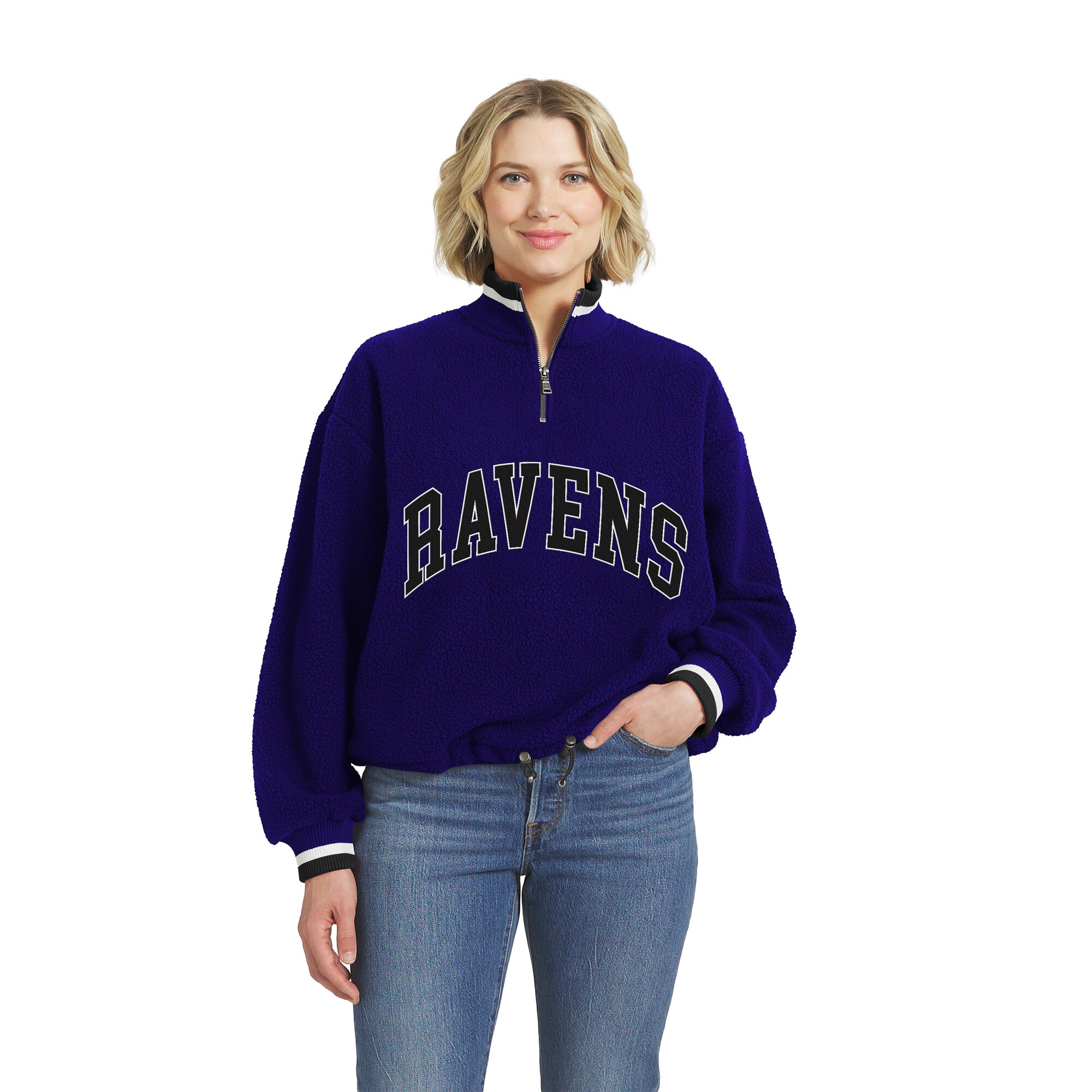 Women's WEAR by Erin Andrews  Purple Baltimore Ravens Polar Fleece Half-Zip Pullover