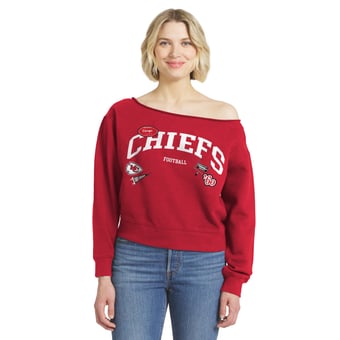 Women's WEAR by Erin Andrews  Red Kansas City Chiefs Off-the-Shoulder Sweatshirt
