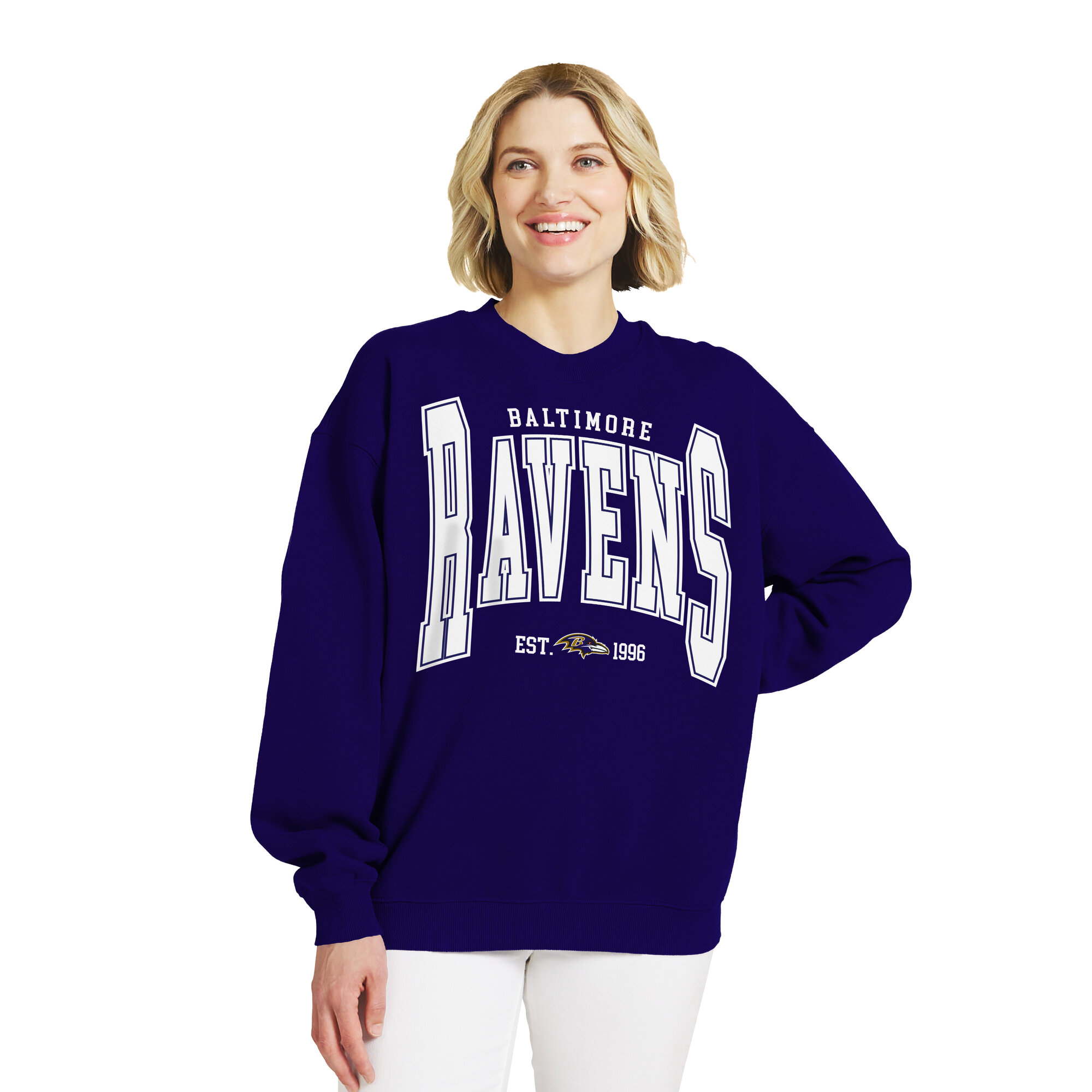 Women's WEAR by Erin Andrews  Purple Baltimore Ravens Oversized Sweatshirt