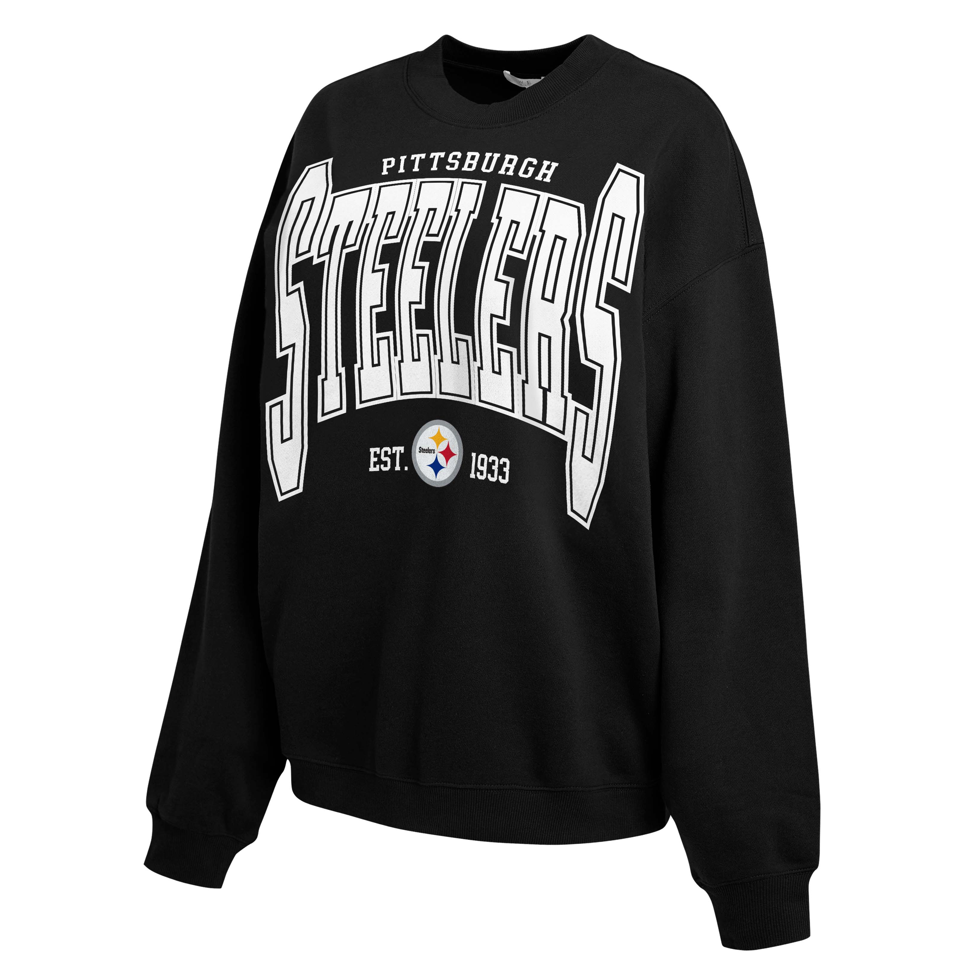 Women's WEAR by Erin Andrews  Black Pittsburgh Steelers Oversized Sweatshirt