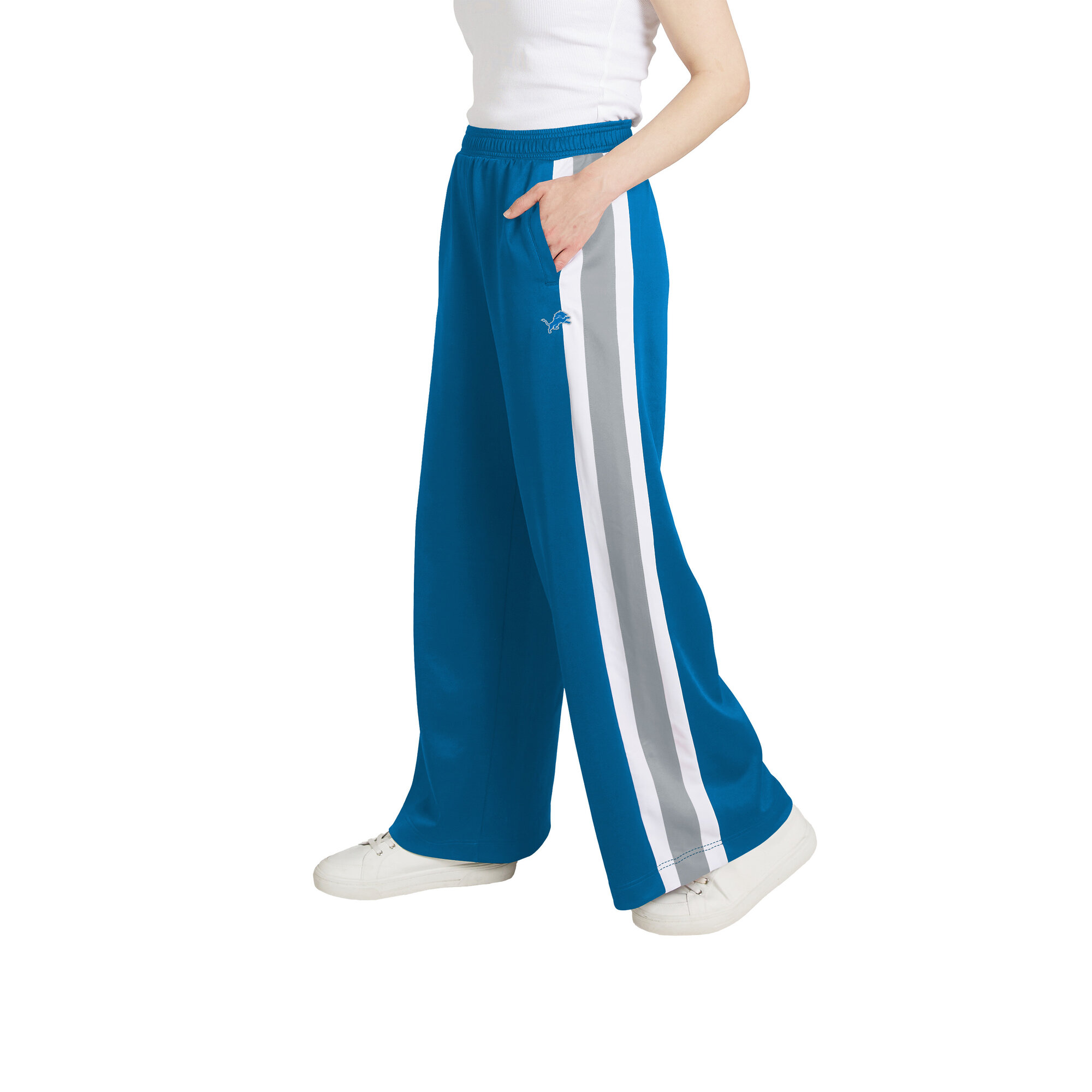 Women's WEAR by Erin Andrews Detroit Lions Stripe Track Pants