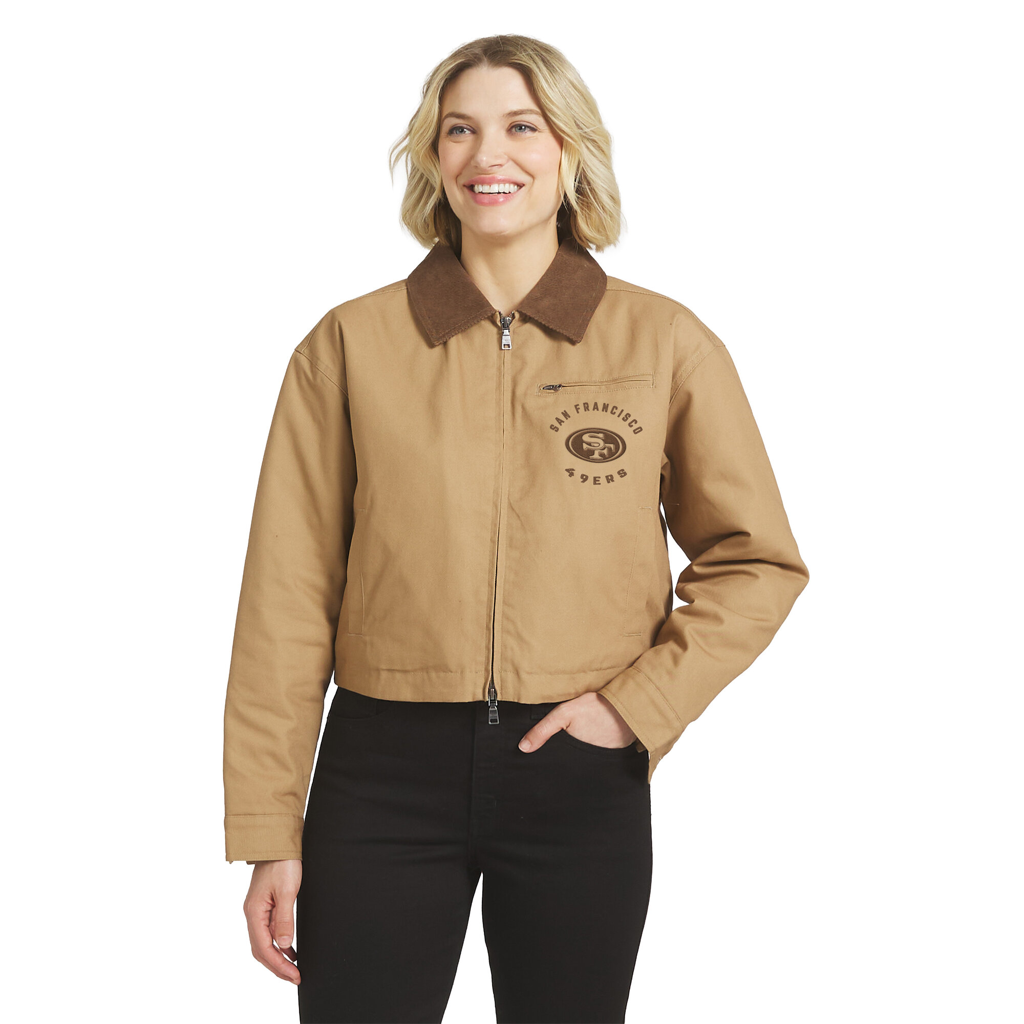 Women's WEAR by Erin Andrews  Tan San Francisco 49ers Work with Way Zipper Jacket