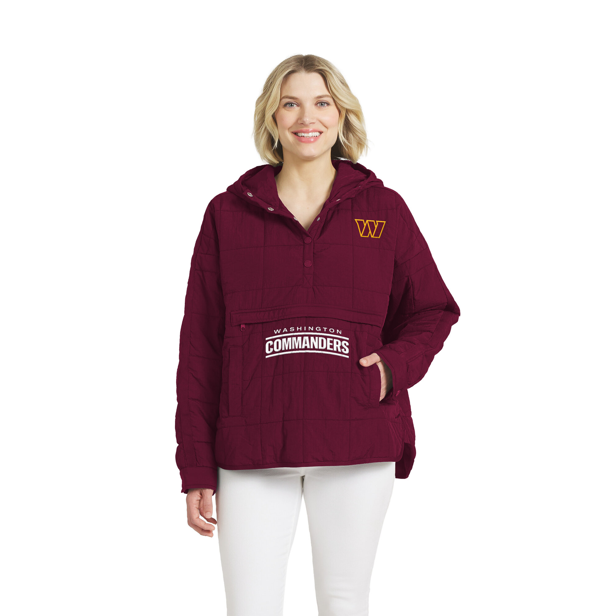Women's WEAR by Erin Andrews  Burgundy Washington Commanders Woven Packable Jacket