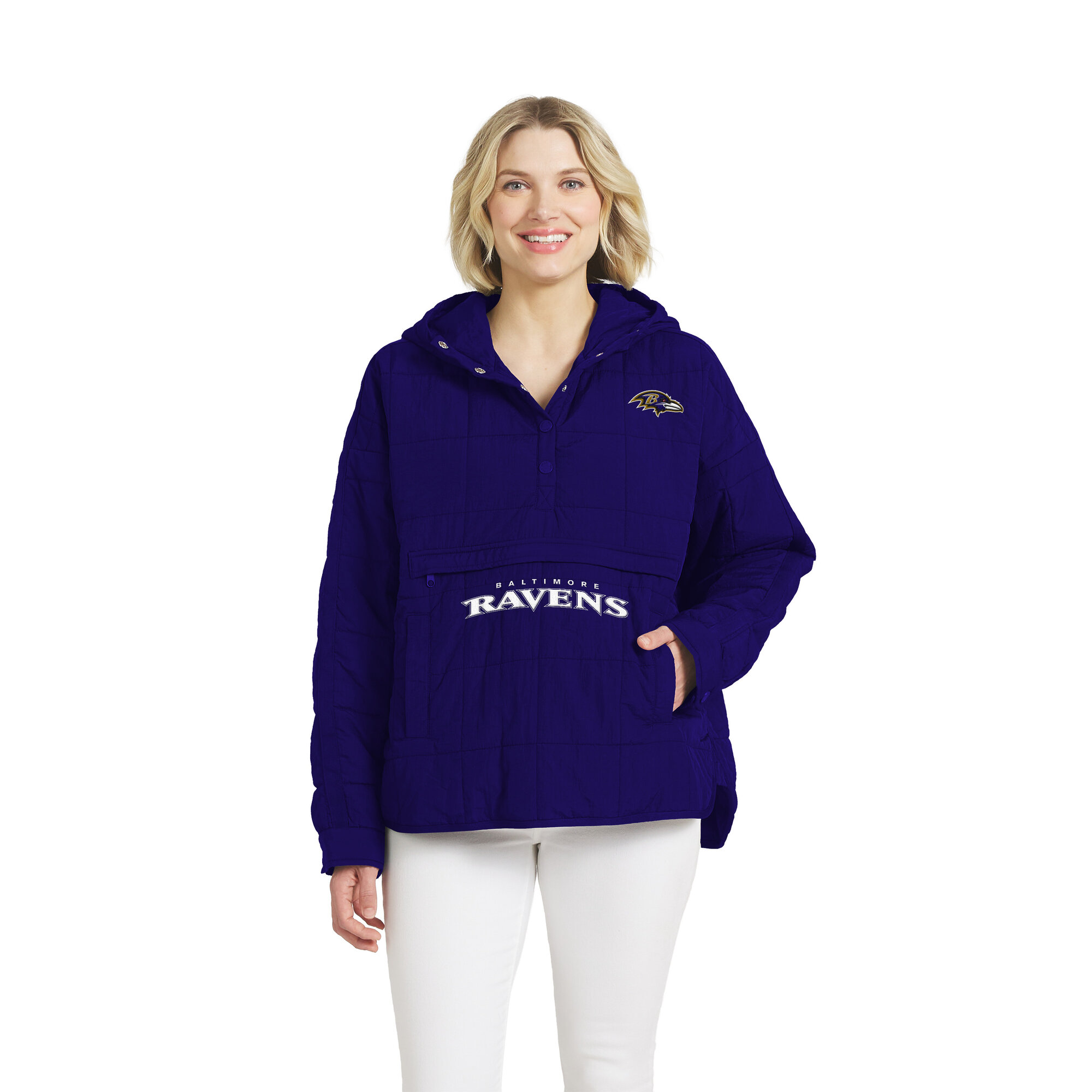 Women's WEAR by Erin Andrews  Purple Baltimore Ravens Woven Packable Jacket