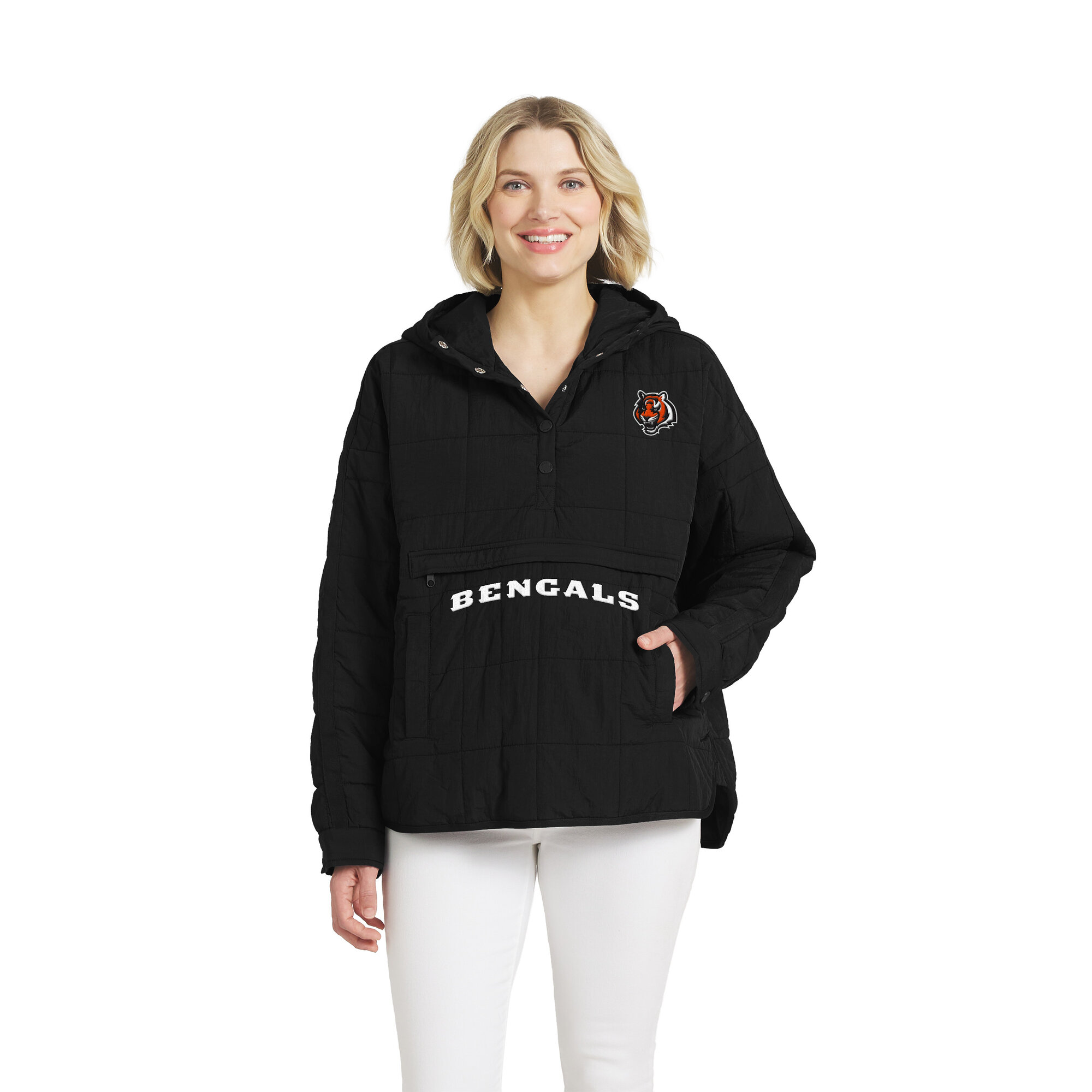 Women's WEAR by Erin Andrews Black Cincinnati Bengals Woven Packable Jacket