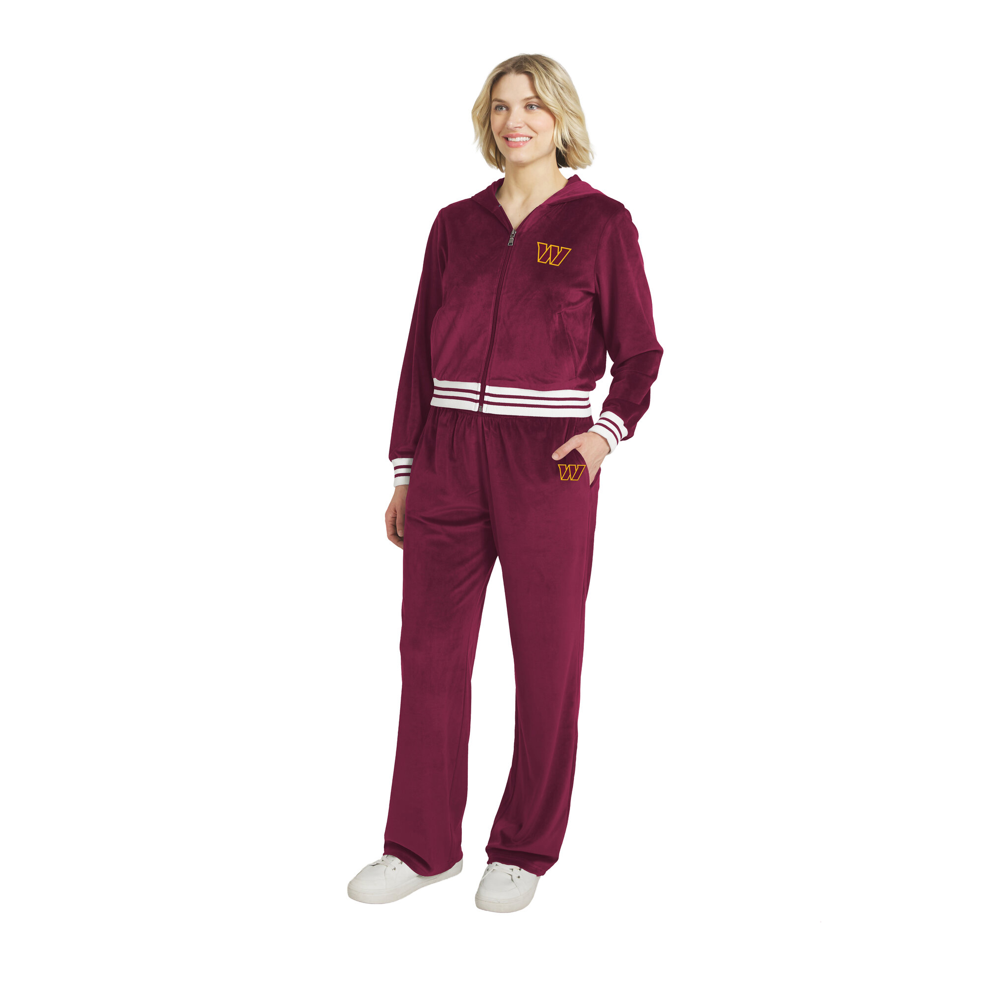 Women's WEAR by Erin Andrews  Burgundy Washington Commanders Velour Track Suit