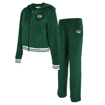 Women's WEAR by Erin Andrews  Green Green Bay Packers Velour Track Suit