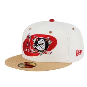 Men's New Era  Cream Los Angeles Angels/Anaheim Ducks Batting Practice 59FIFTY Fitted Hat