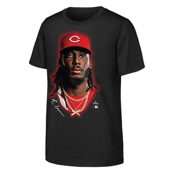 Youth Outerstuff Elly De La Cruz Black Cincinnati Reds Headliner T-Shirt