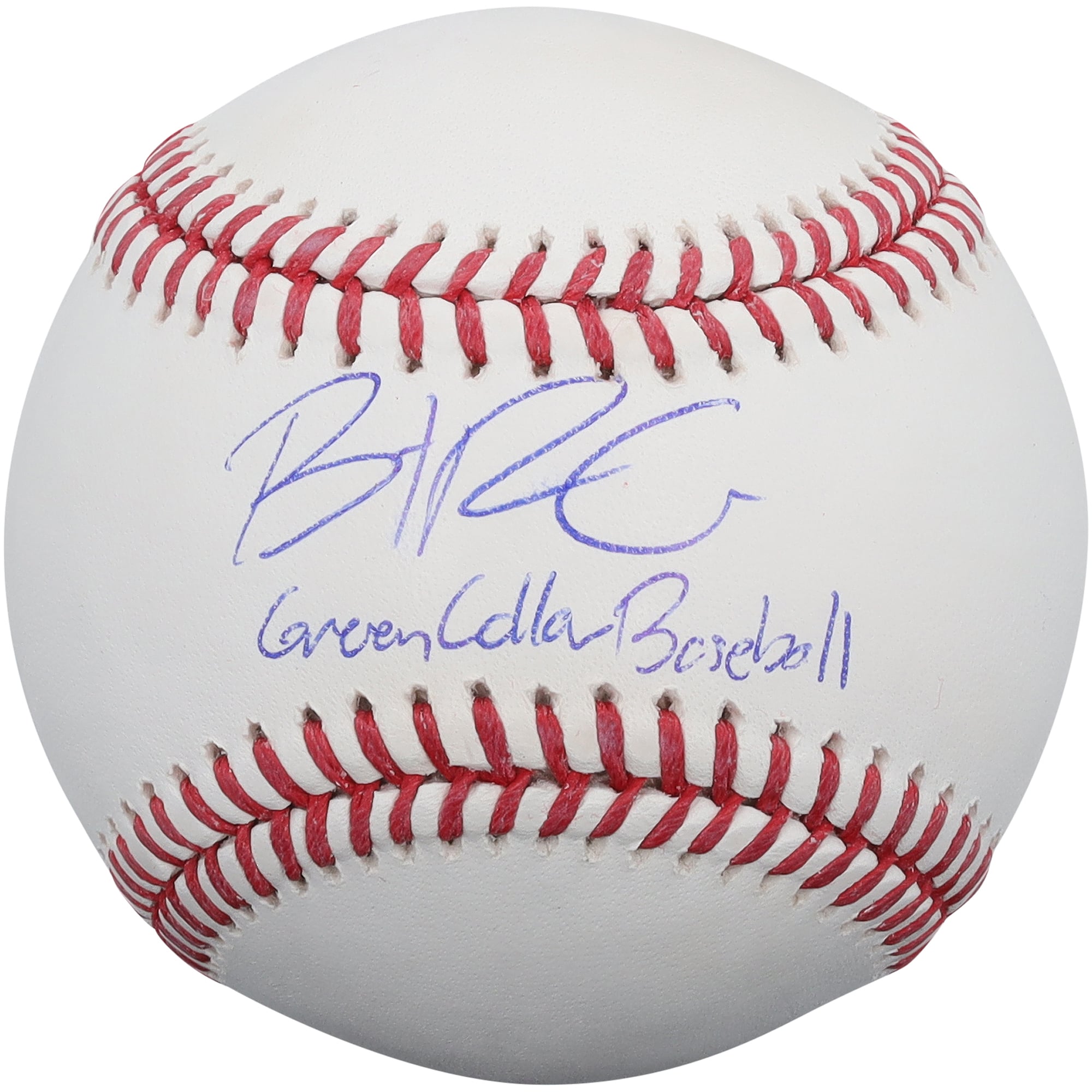 Brent Rooker Athletics Autographed Baseball with "Green Collar Baseball" Inscription