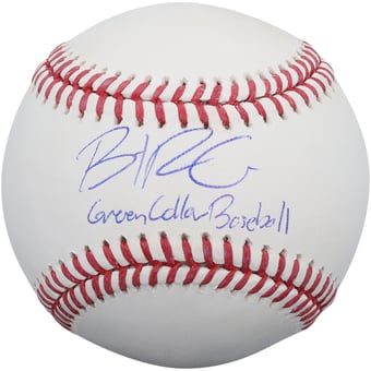 Brent Rooker Athletics Autographed Baseball with "Green Collar Baseball" Inscription