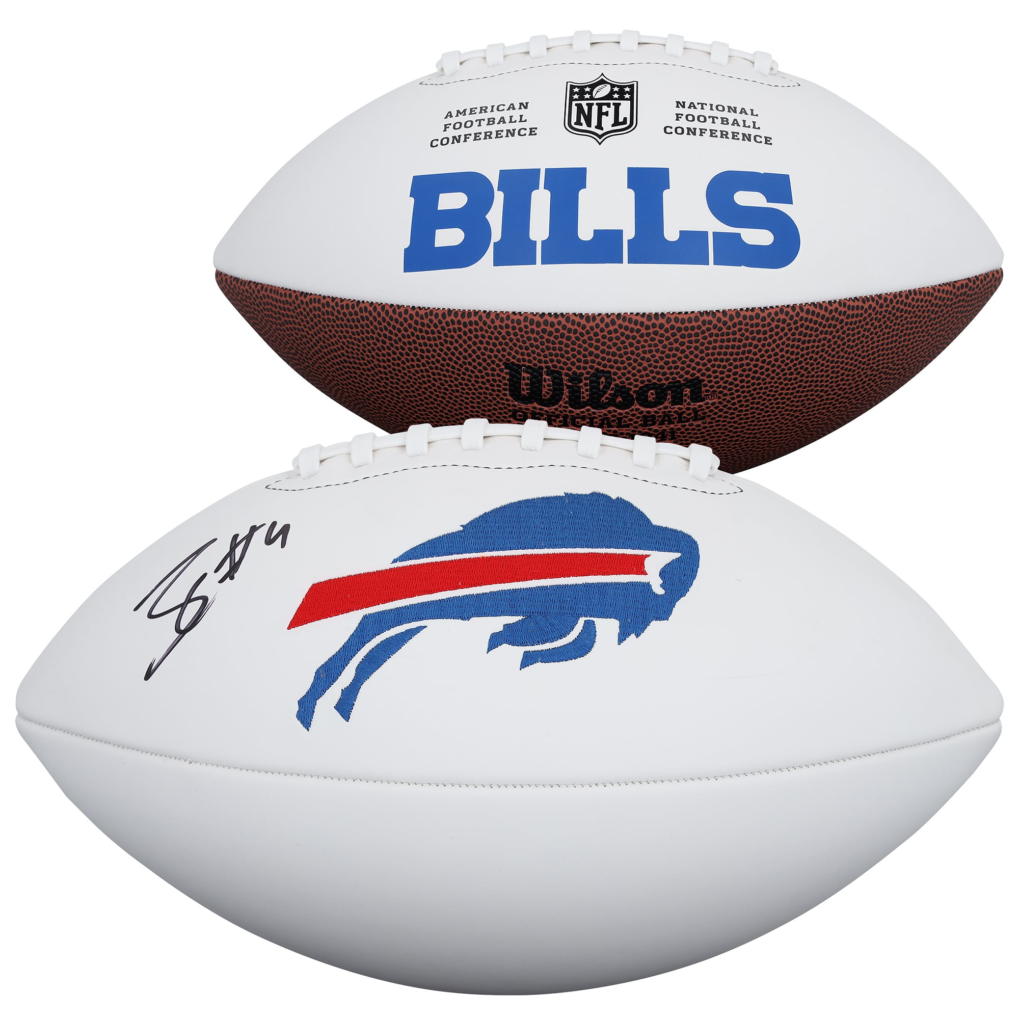 James Cook III Buffalo Bills Autographed Wilson White Panel Football